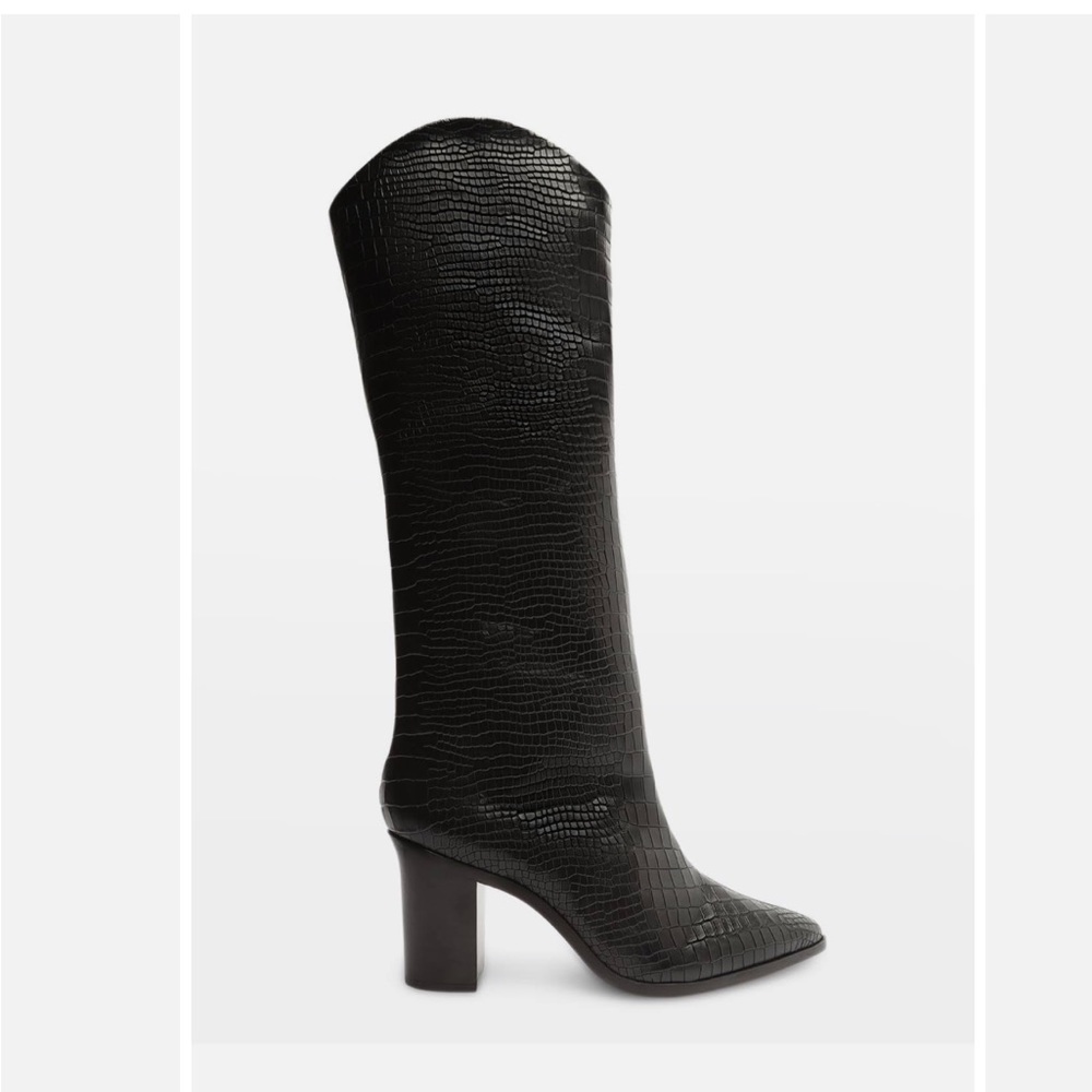 SCHUTZ Maryana Black Heeled Boots - Picture 3 of 6